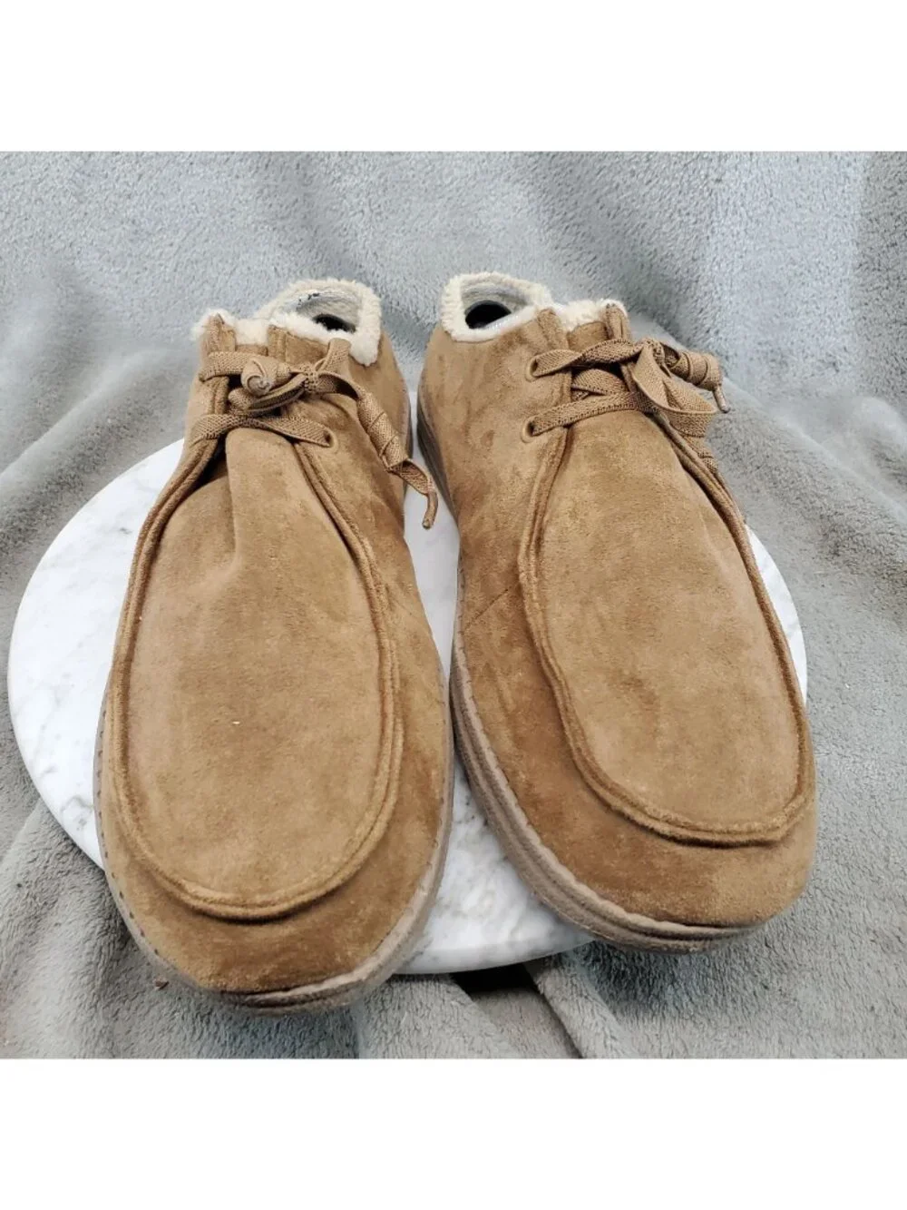 Skechers Shoes Mens Size 11 Tan Faux Suede Melson Mozley Slipper Clog